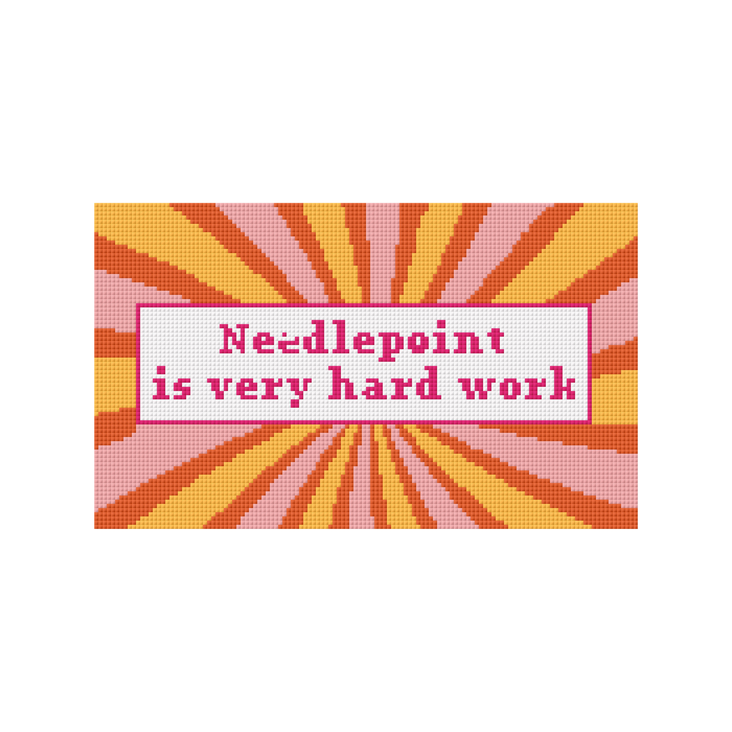 Needlepoint is very hard work