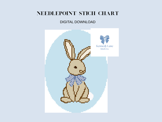 Sweet Bow Bunny Needlepoint - Chart