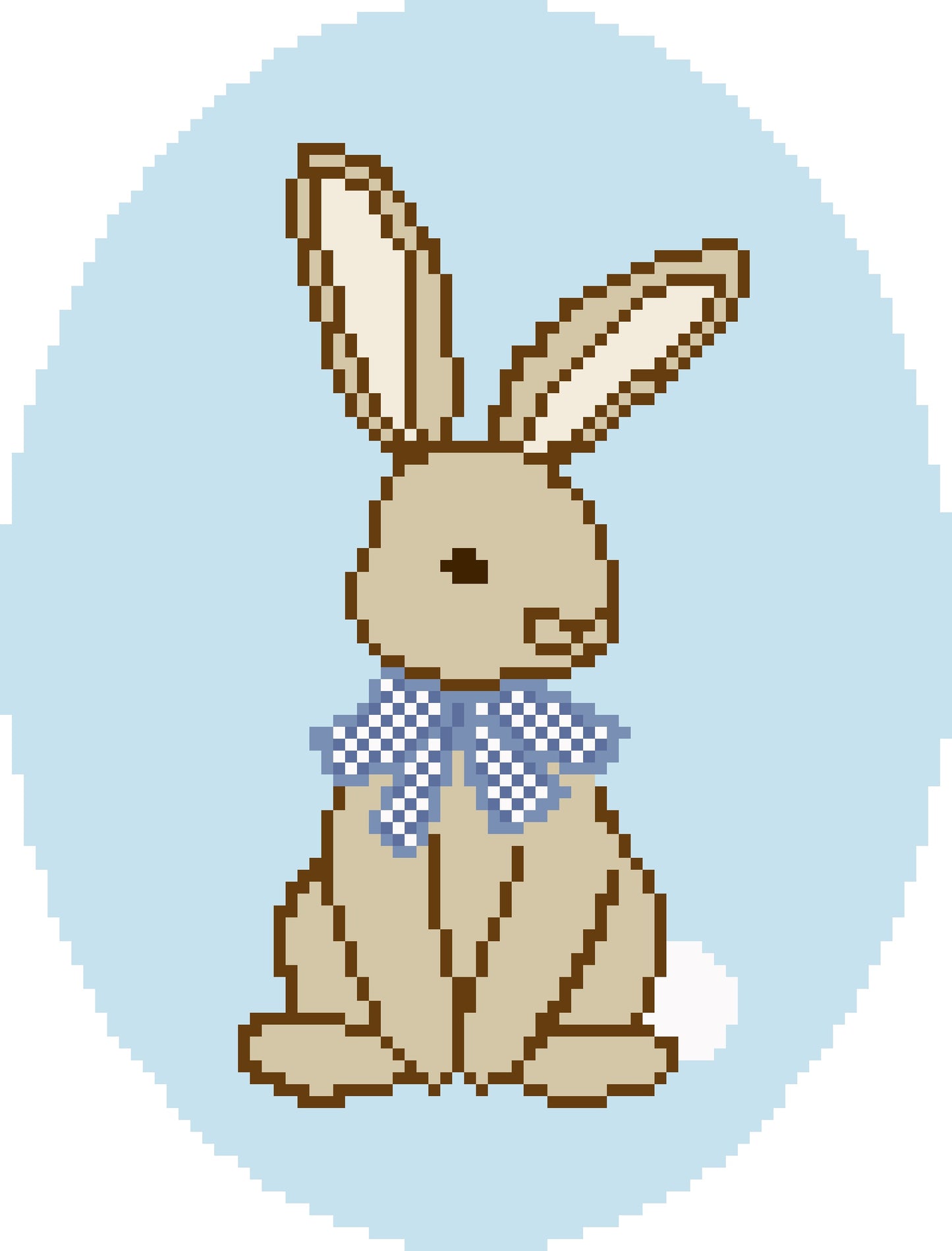 Sweet Bow Bunny Needlepoint - Chart