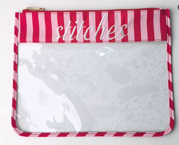 Red and Pink Stripped project bag- Preorder