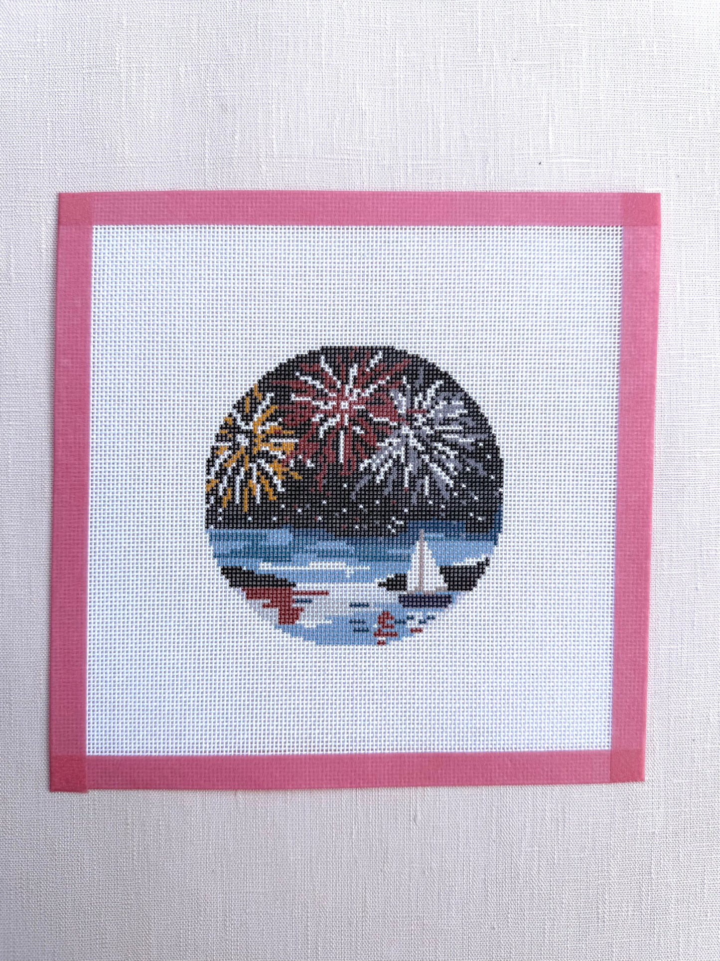 Sail boat Round - printed