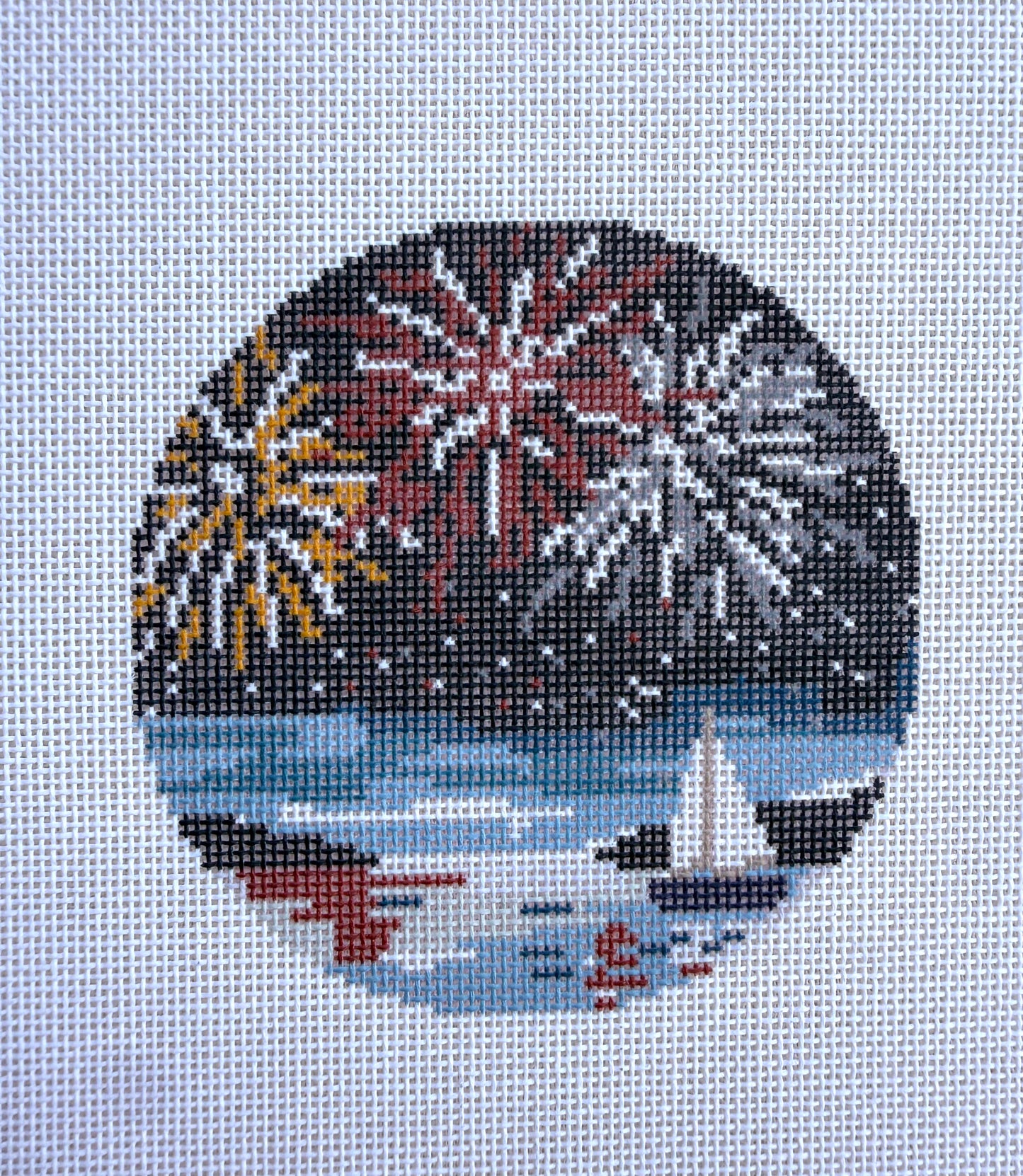 Sail boat Round - printed