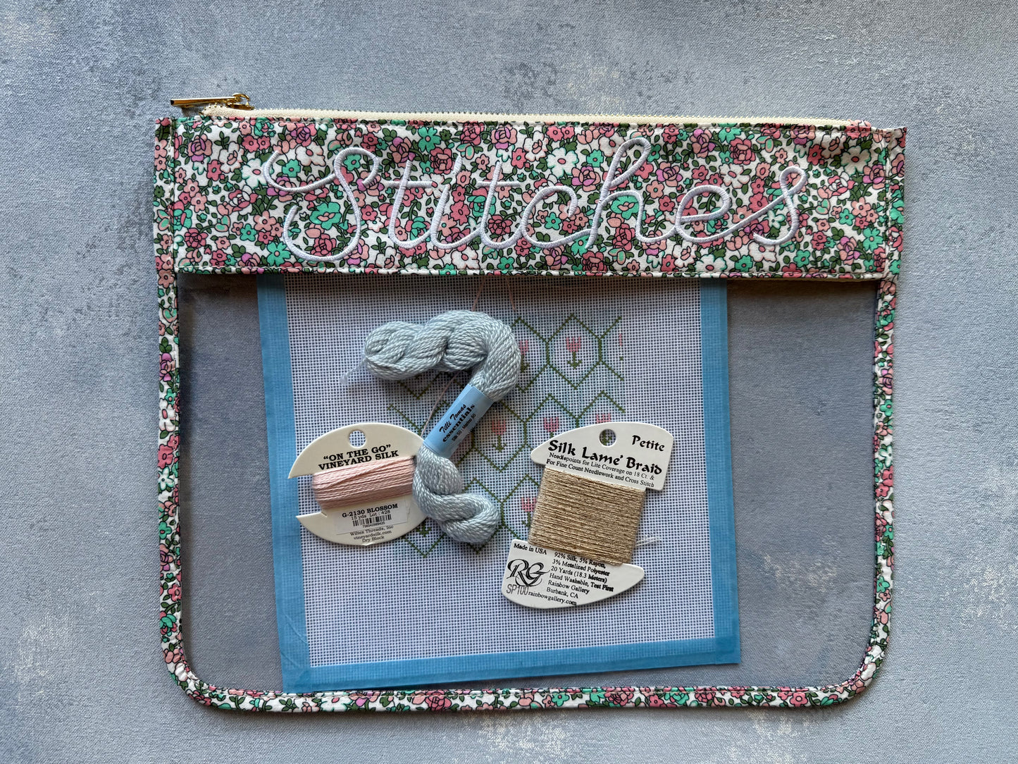 Floral Stitch Project Pouch