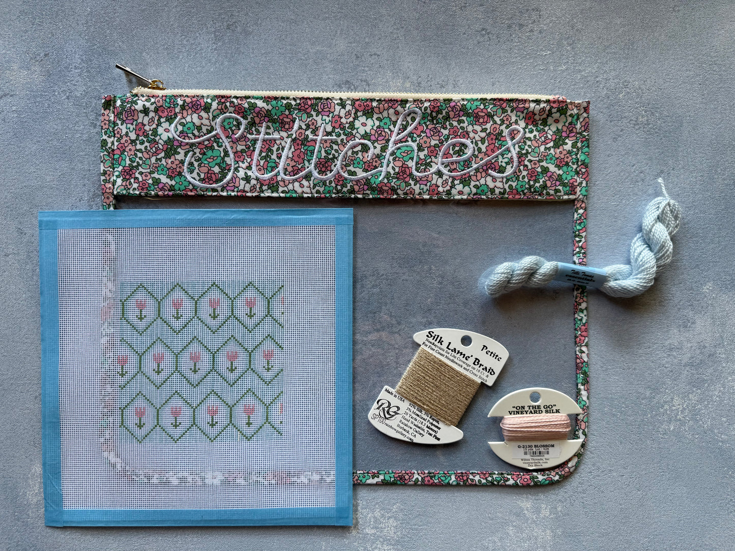 Floral Stitch Project Pouch